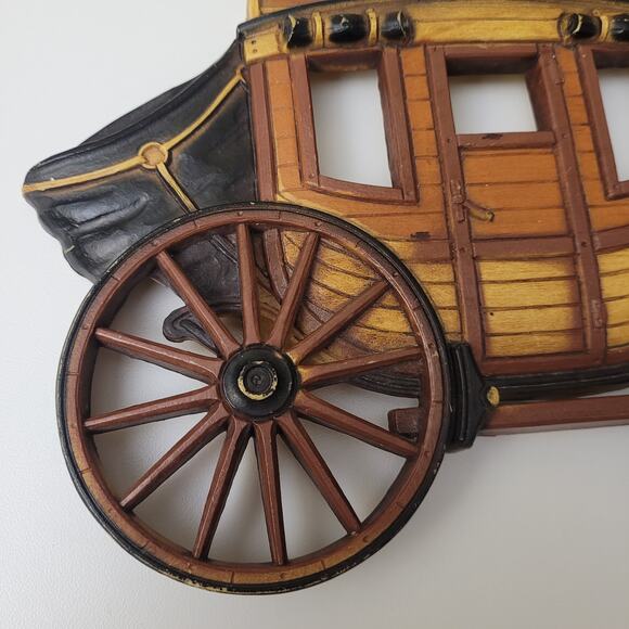 Vintage 70's HOMCO Train Wagon Streetcar Wall Plaques Western Wall Decor Set 3 - Picture 3 of 16